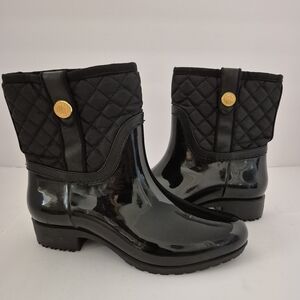 Tommy Hilfiger Black Quilted Rain Boots